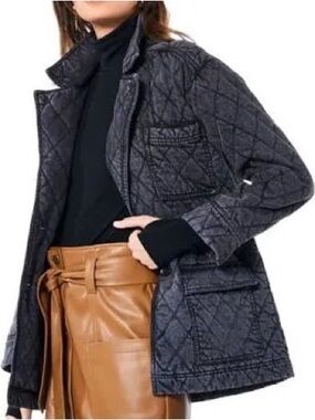 Free People YFB Quilted Green Jacket